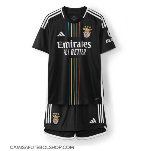 Camisa de time de futebol Benfica Replicas 2º Equipamento Infantil 2023-24 Manga Curta (+ Calças curtas)